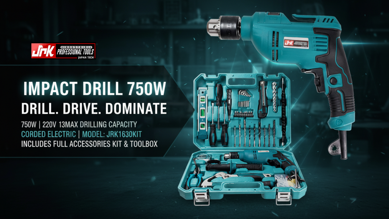 JRK Impact Drill 750W JRK1630KIT with Full Accessories Kit and Toolbox