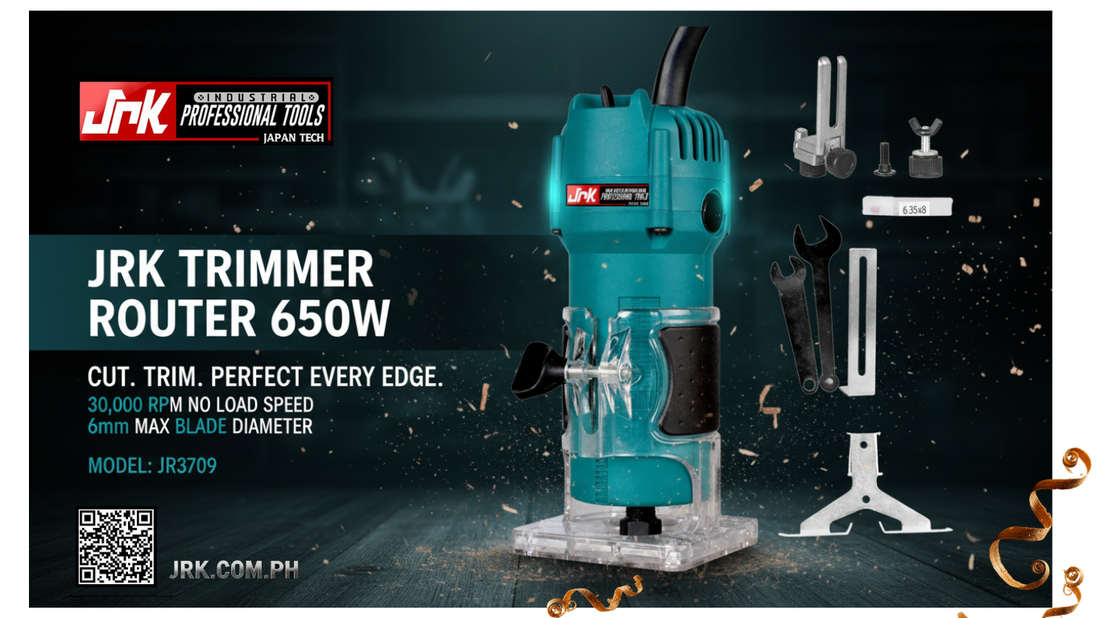 JRK Trimmer Router 650W Model JR3709 — Cut. Trim. Perfect Every Edge.