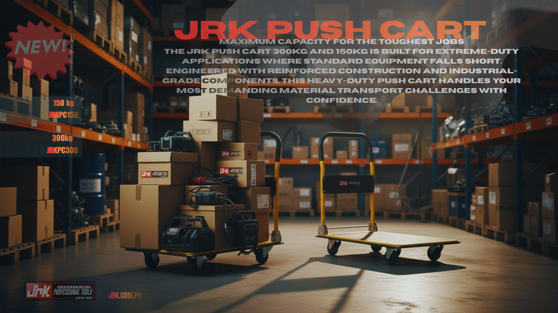 JRK Push Cart 150kg and 300kg industrial heavy-duty platform carts in warehouse