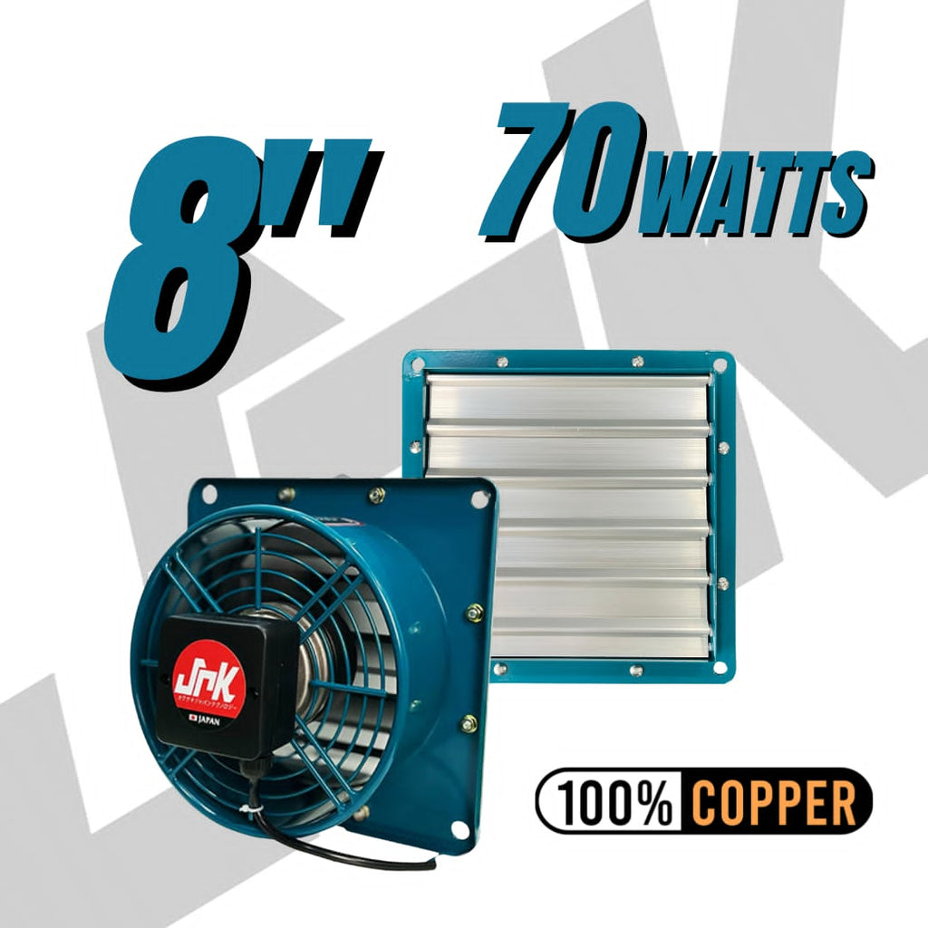 JRK Industrial Exhaust Fan with Shutter 8"