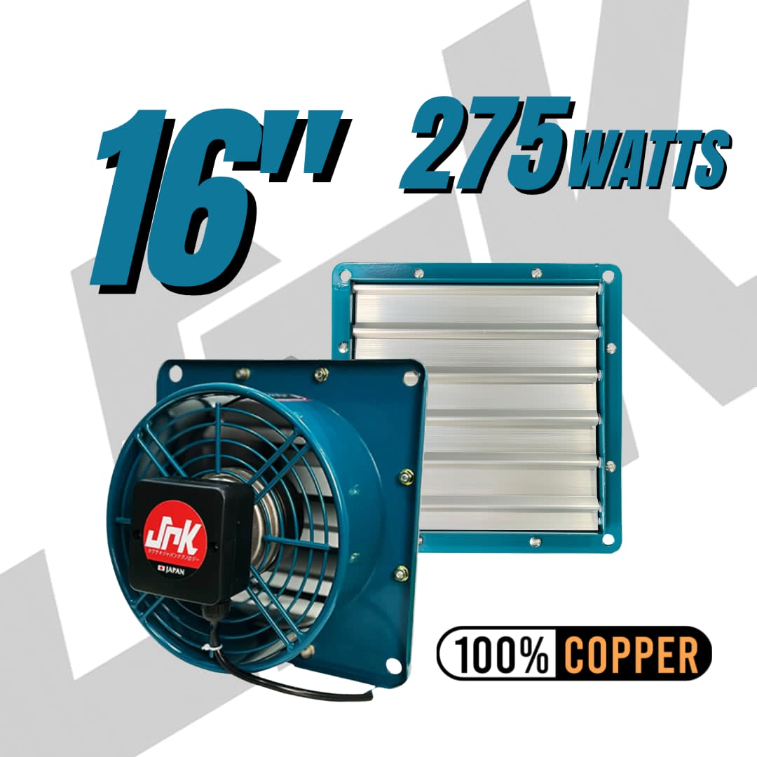 JRK Industrial Exhaust Fan with Shutter 16"