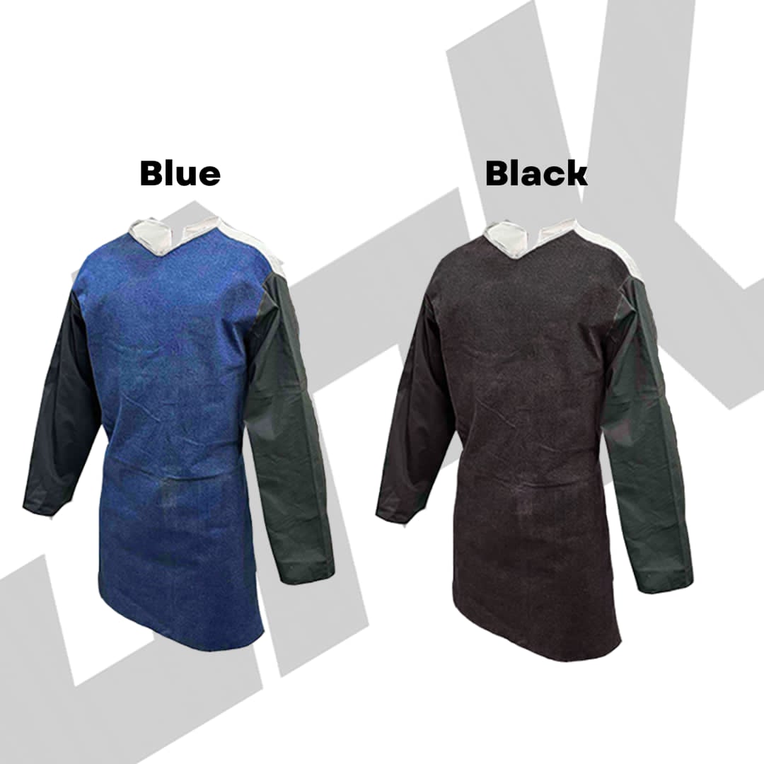 JRK Maong Welding Apron with Sleeves| Black | Blue