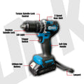 JRK Lithium Brushless Impact Drill 21 Volts Lithium-Ion
