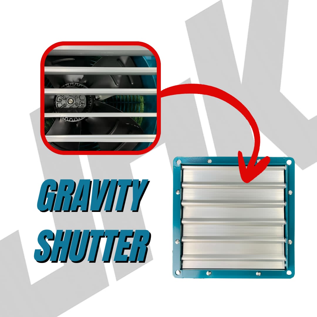 JRK Industrial Exhaust Fan with Shutter 14"