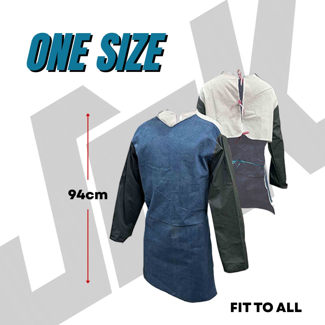 JRK Maong Welding Apron with Sleeves| Black | Blue