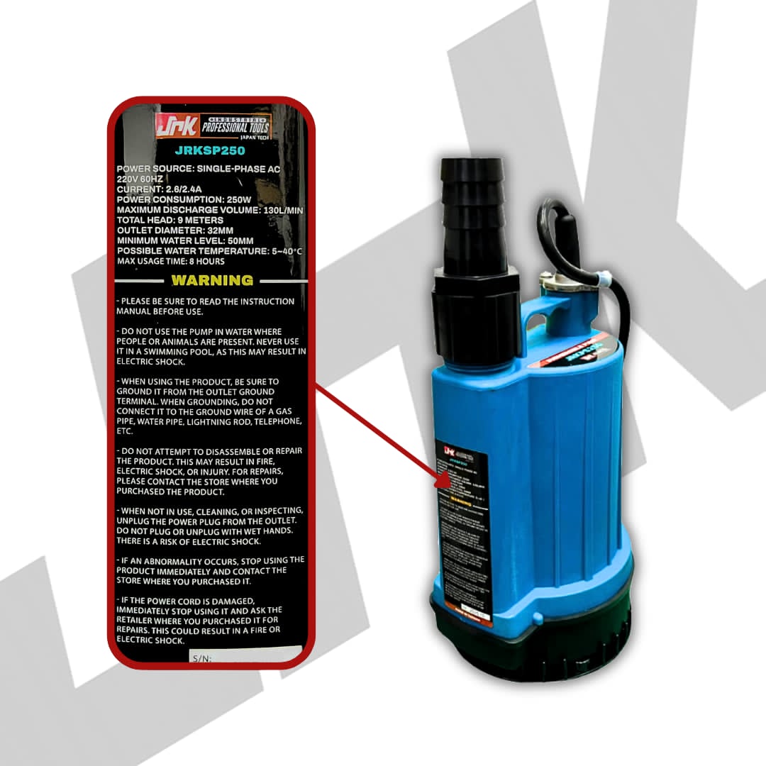JRK Submersible Pump 1/3HP
