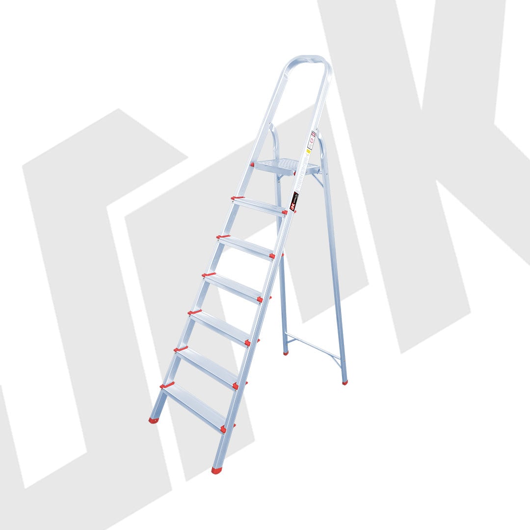JRK Foldable Aluminum 7 Steps Ladder