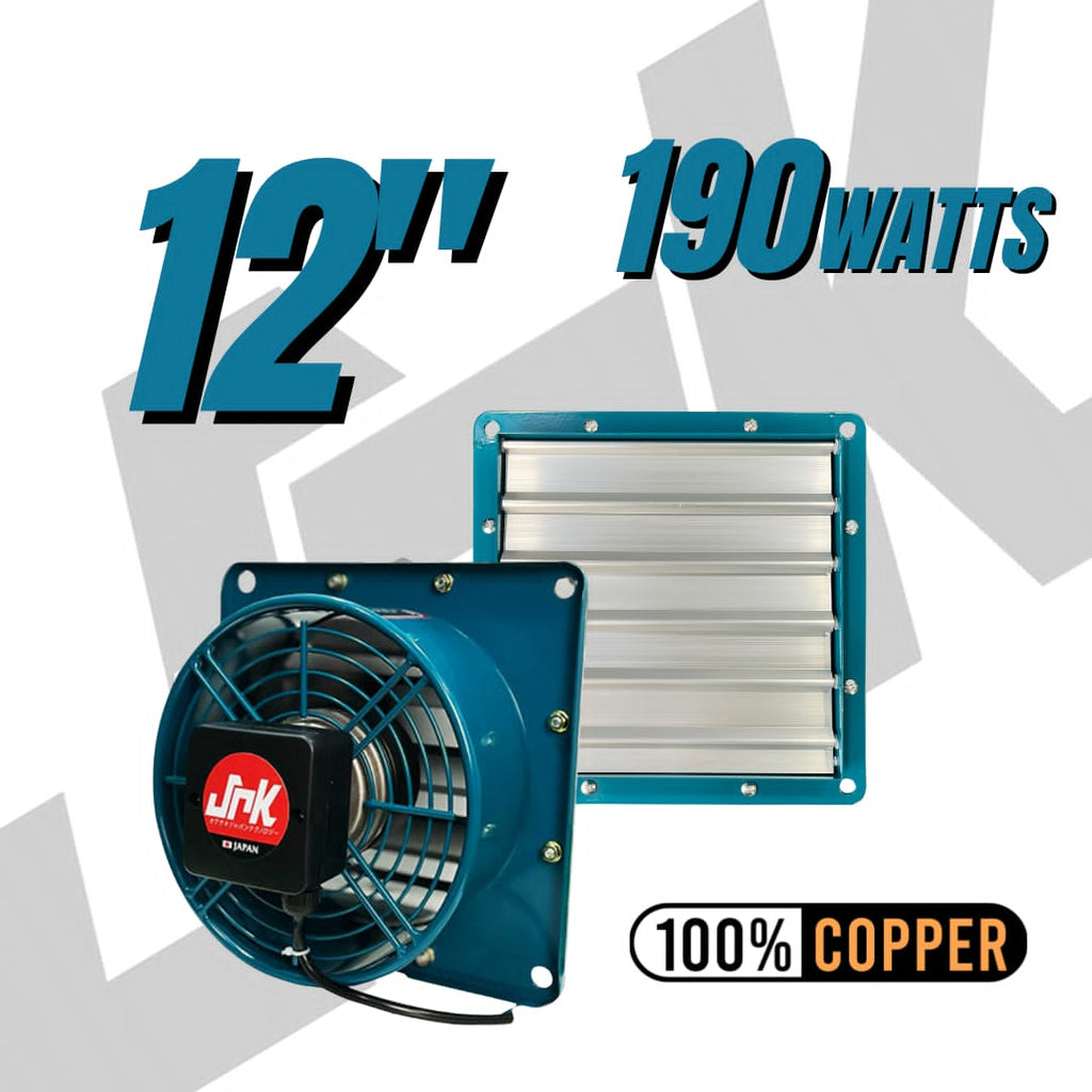 JRK Industrial Exhaust Fan with Shutter 12"